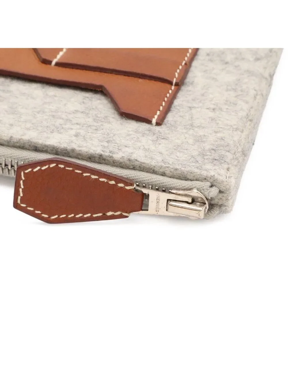 Hermes Toodoo 29 Clutch Second Pouch Business Felt Veau Epsom Light Gray Brown